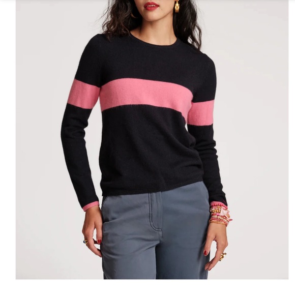 Navy and Pink Frances Valentine Sweater NWT Size XL - Picture 1 of 8